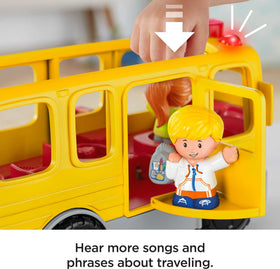 Fisher-Price Little People Sit with Me School Bus driver seat engages to trigger sounds.