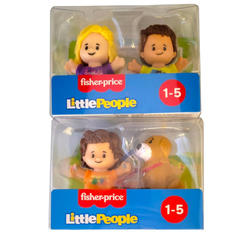 Fisher-Price Little People two-character figures with dog for imaginative play