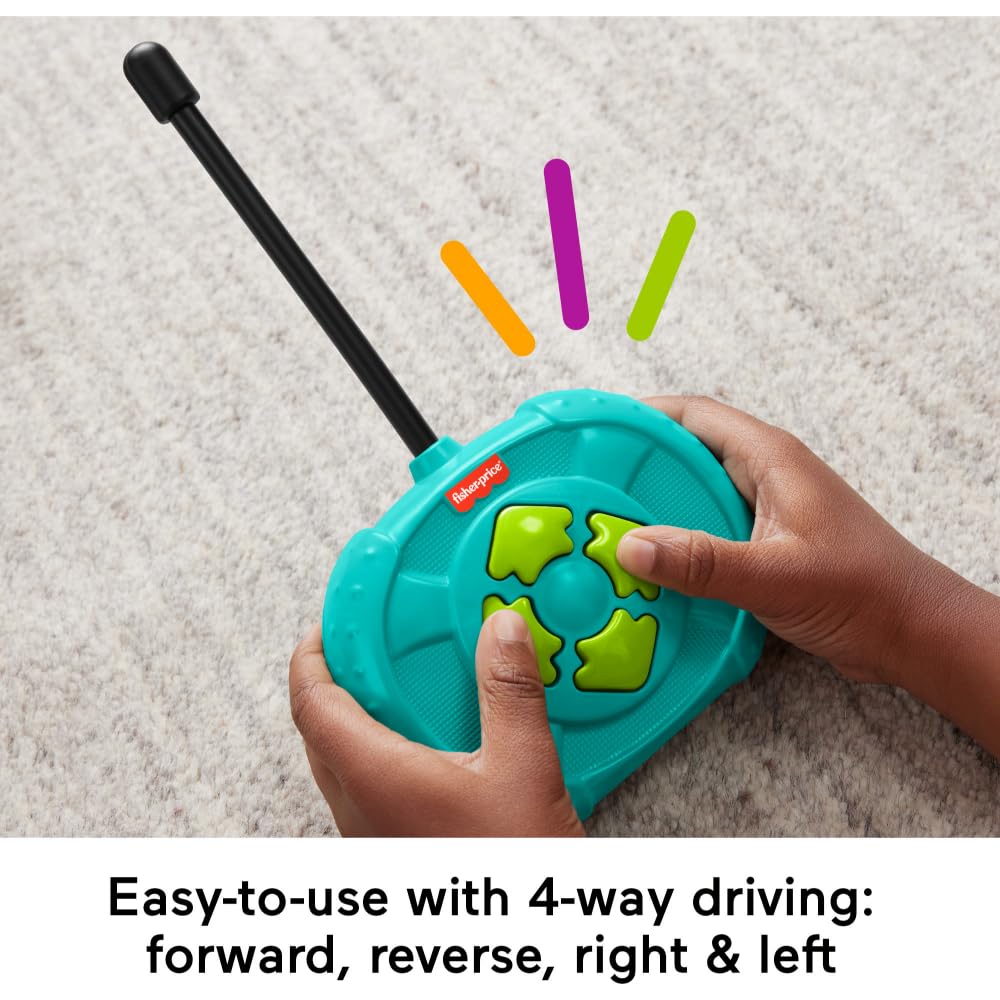 Fisher-Price My Easy RC Car front view highlights vibrant colors and usability