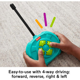 Fisher-Price My Easy RC Car front view highlights vibrant colors and usability