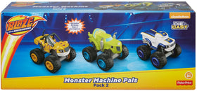 Fisher-Price Nickelodeon Blaze 3-pack box closeup—vibrant artwork inspires collection.