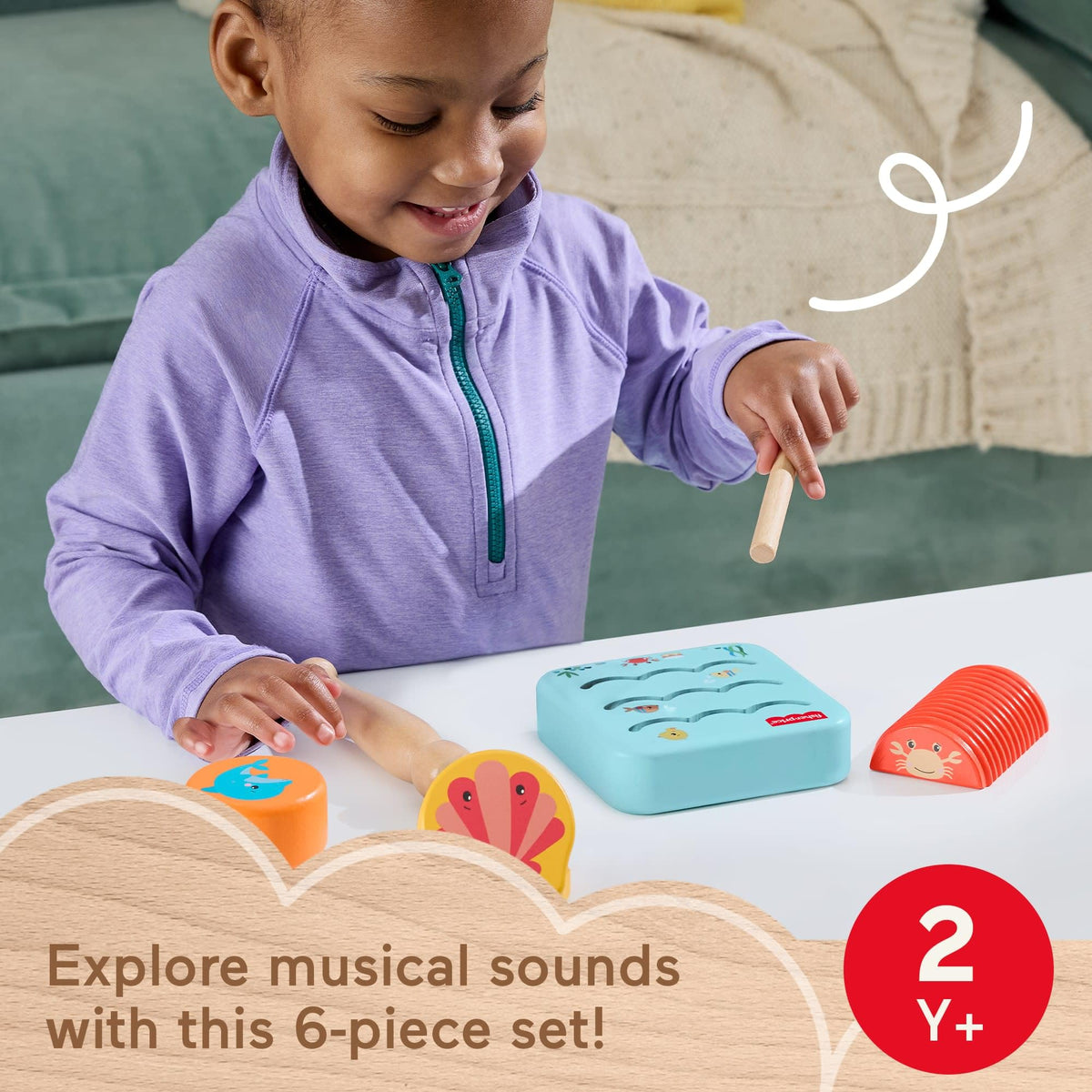 Fisher-Price Ocean shaker adds bright sounds to music time.