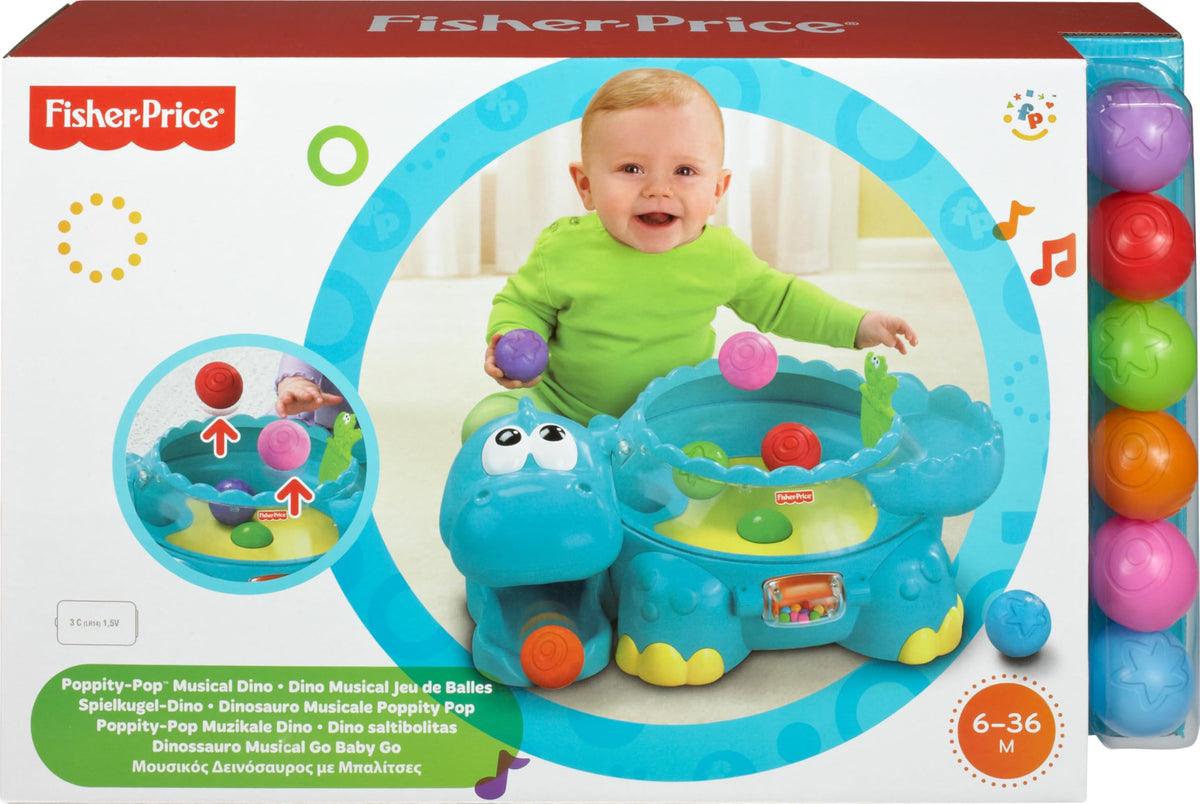 Fisher-Price Poppity Pop Dino eight musical tunes demonstrating play sounds