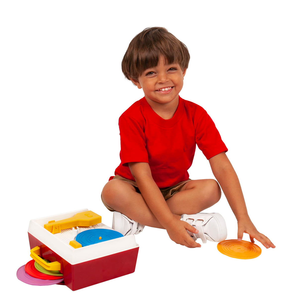 Fisher-Price interior storage holds the five playable records.
