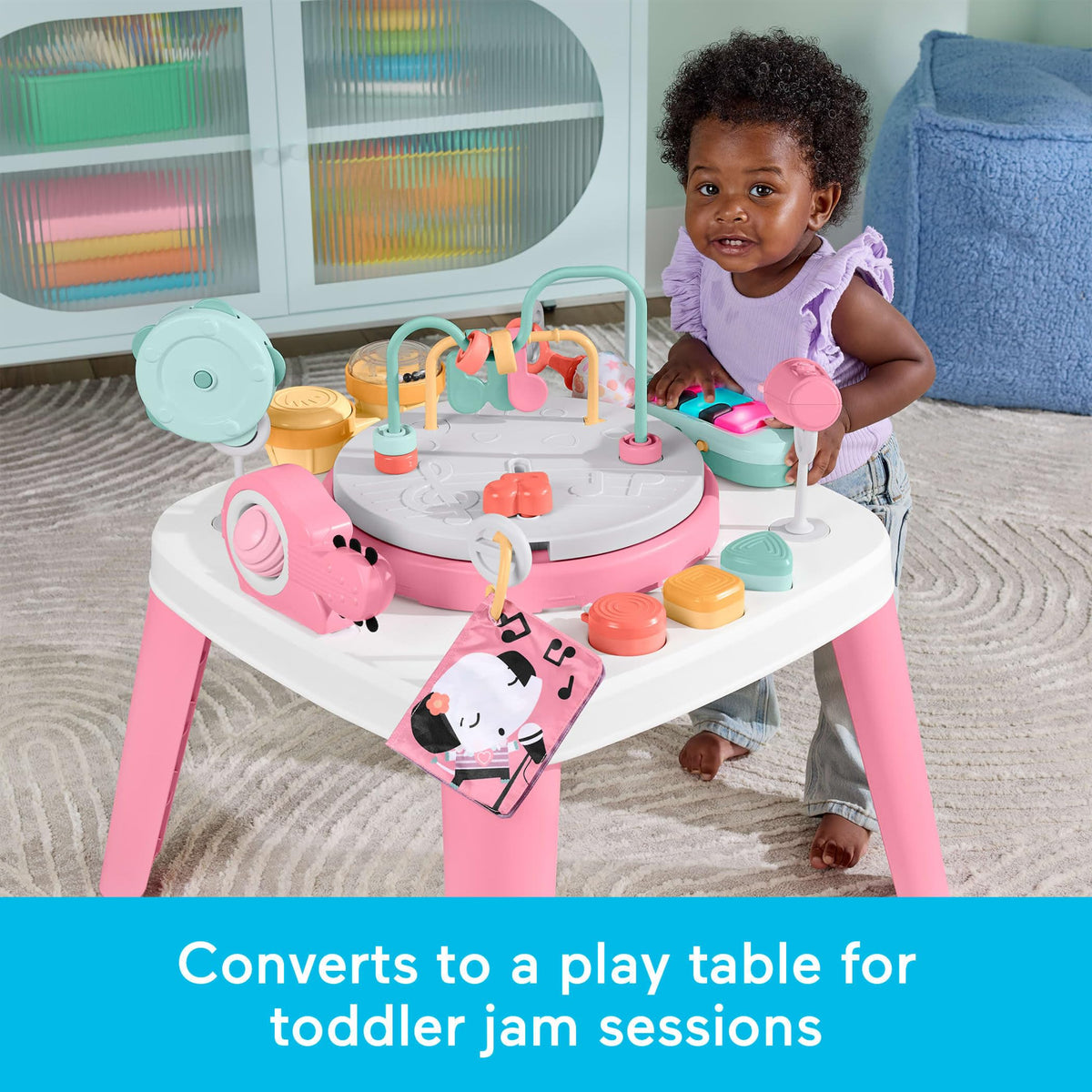 Fisher-Price removable piano toy for on-the-go music sessions.