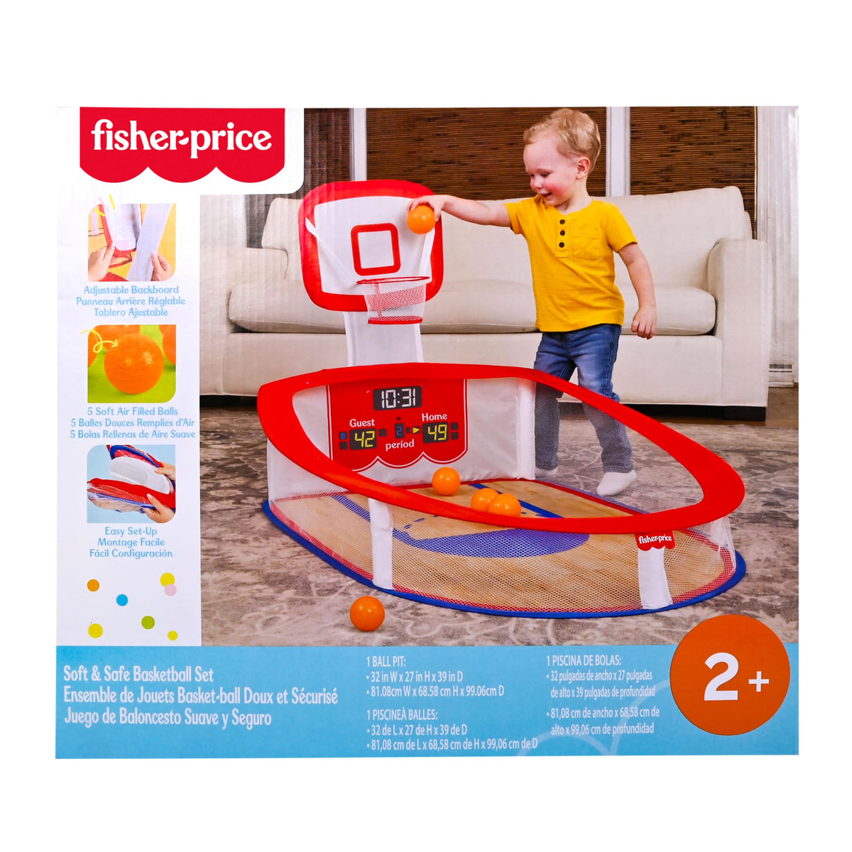 Fisher-Price slam dunk action with soft balls for safe fun