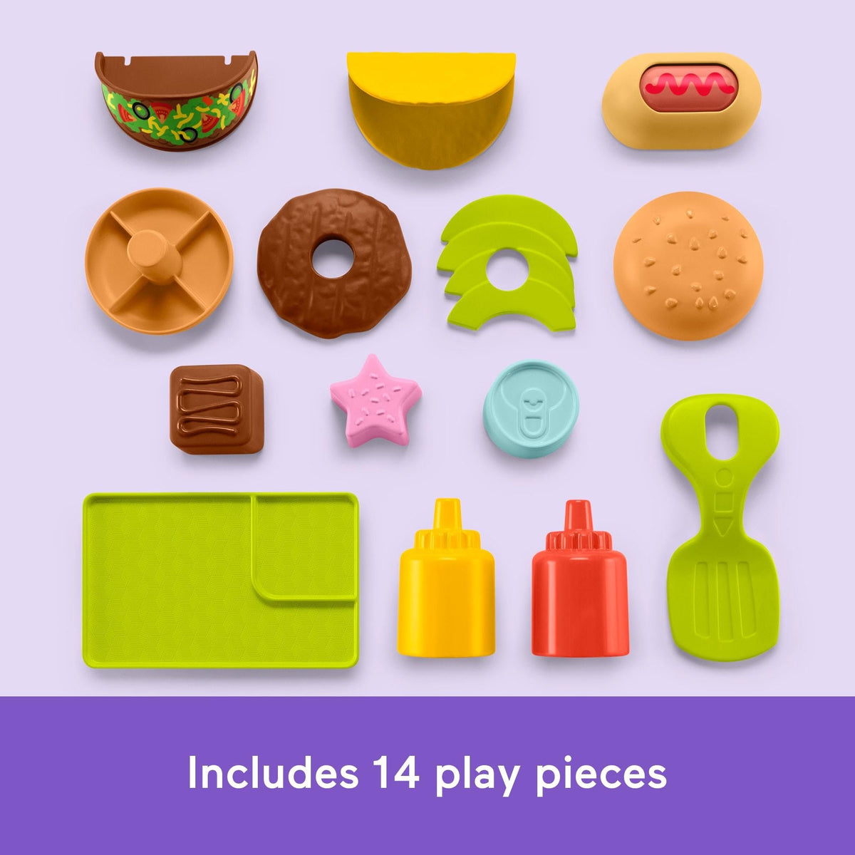 Fisher-Price snack cart walker language-globe exposes kids to English, Spanish, French, Brazilian Portuguese