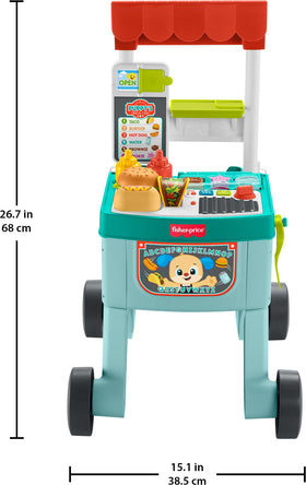 Fisher-Price snack cart walker lights-sounds provide engaging feedback during playtime