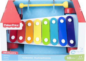 Fisher-Price Classic Xylophone pull toy on-the-go style, ideal for travel play.