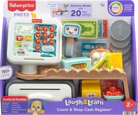 Fisher-Price toddler store play scene encourages storytelling and social skills during pretend play.