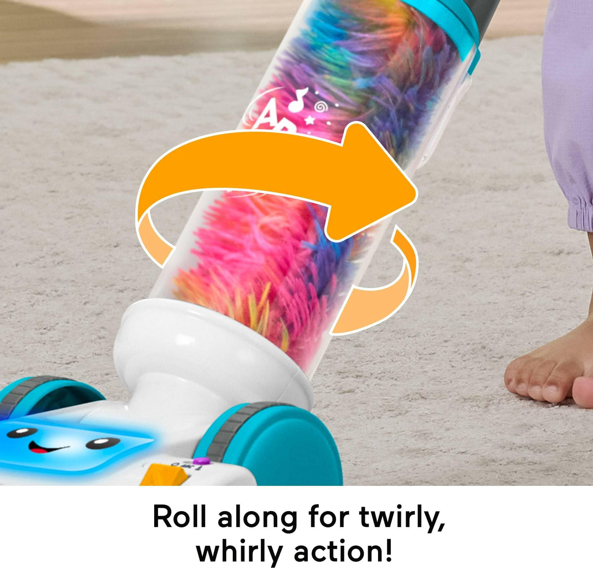 Fisher-Price vacuum spinning duster in action