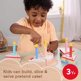 Fisher-Price Wood Cake Set serving tray ready for party-style serving