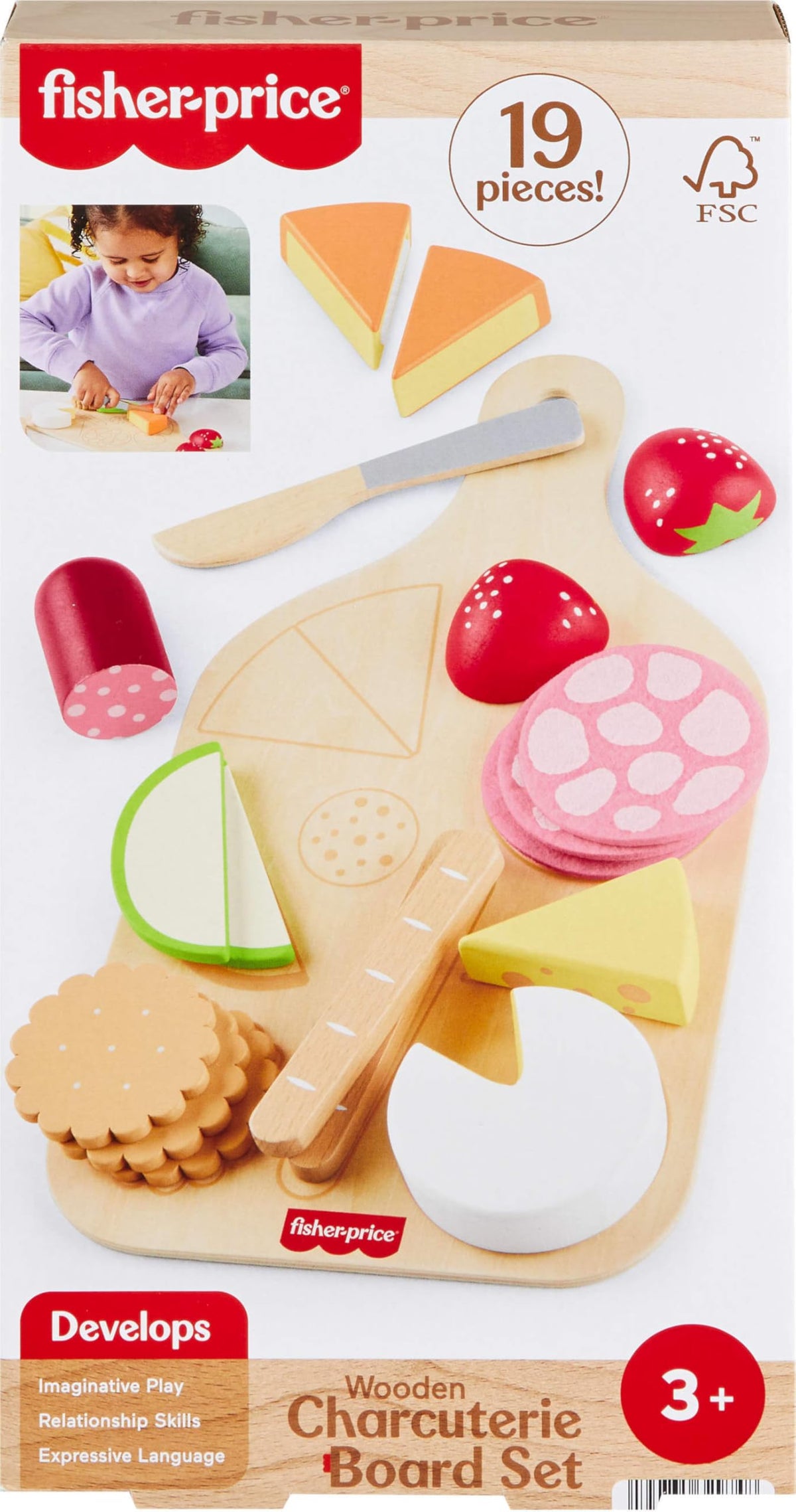 Fisher-Price Charcuterie Board Set supports cooperative play during group pretend meals