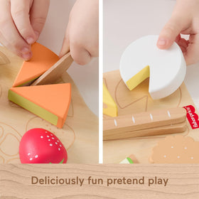 Fisher-Price sliceable cheese pieces invite kids to cut and share during play