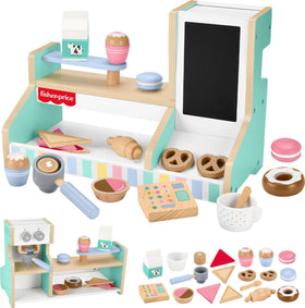 Fisher-Price wood coffee shop counter for imaginative cafe play