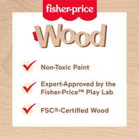 Fisher-Price Wood Dollhouse Carry Along includes 15 pieces for versatile pretend play
