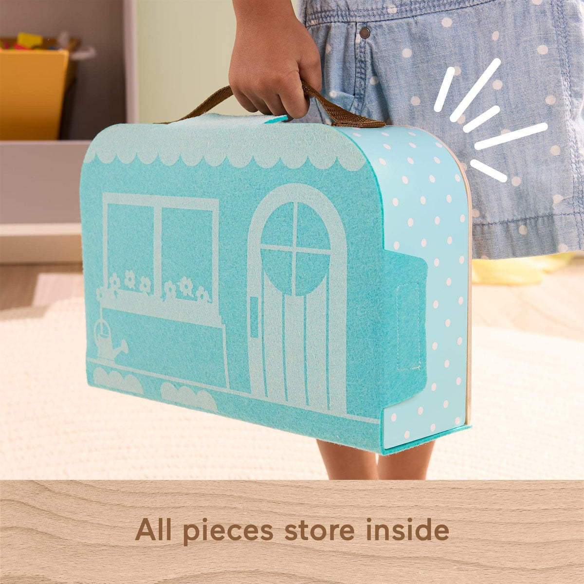 Fisher-Price Wood Dollhouse Carry Along FSC-certified wood construction supports durable pretend play