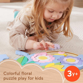 Fisher-Price Wood Flower Puzzle Tray guides sorting into designed slots