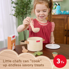 Fisher-Price wooden ladle and spoon for stirring pretend soups.