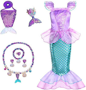 Fishkidtail princess mermaid dress shown for imaginative pretend play.