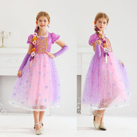 Fishkidtail upper-body sequins create three-dimensional sparkle on the princess costume