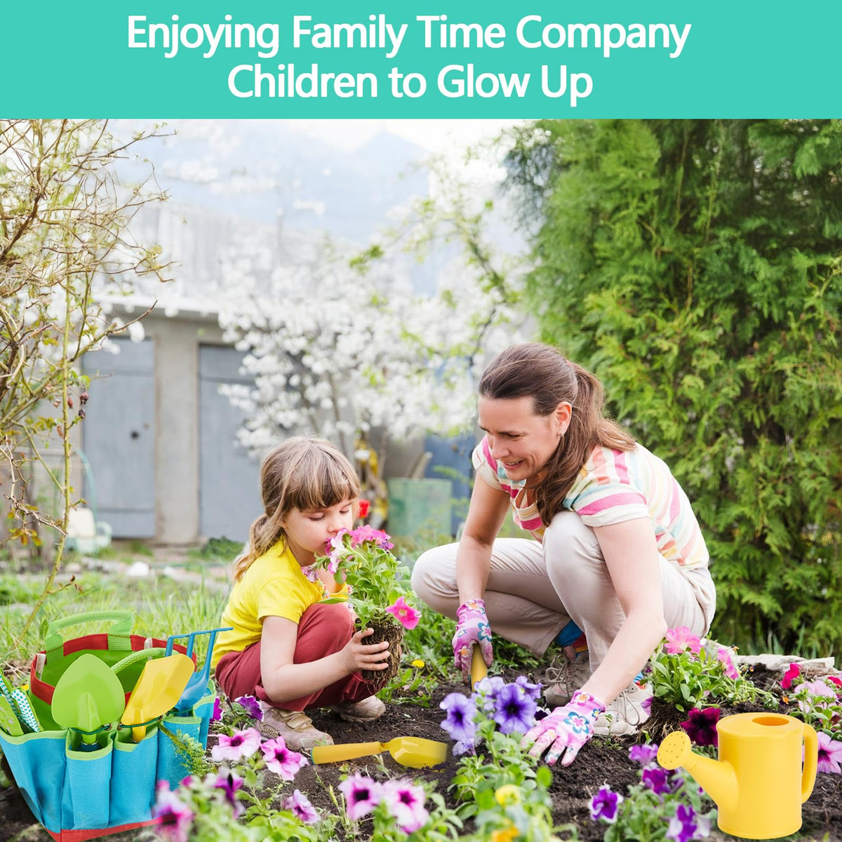 FITNATE kid-friendly garden scene promotes hands-on learning outdoors