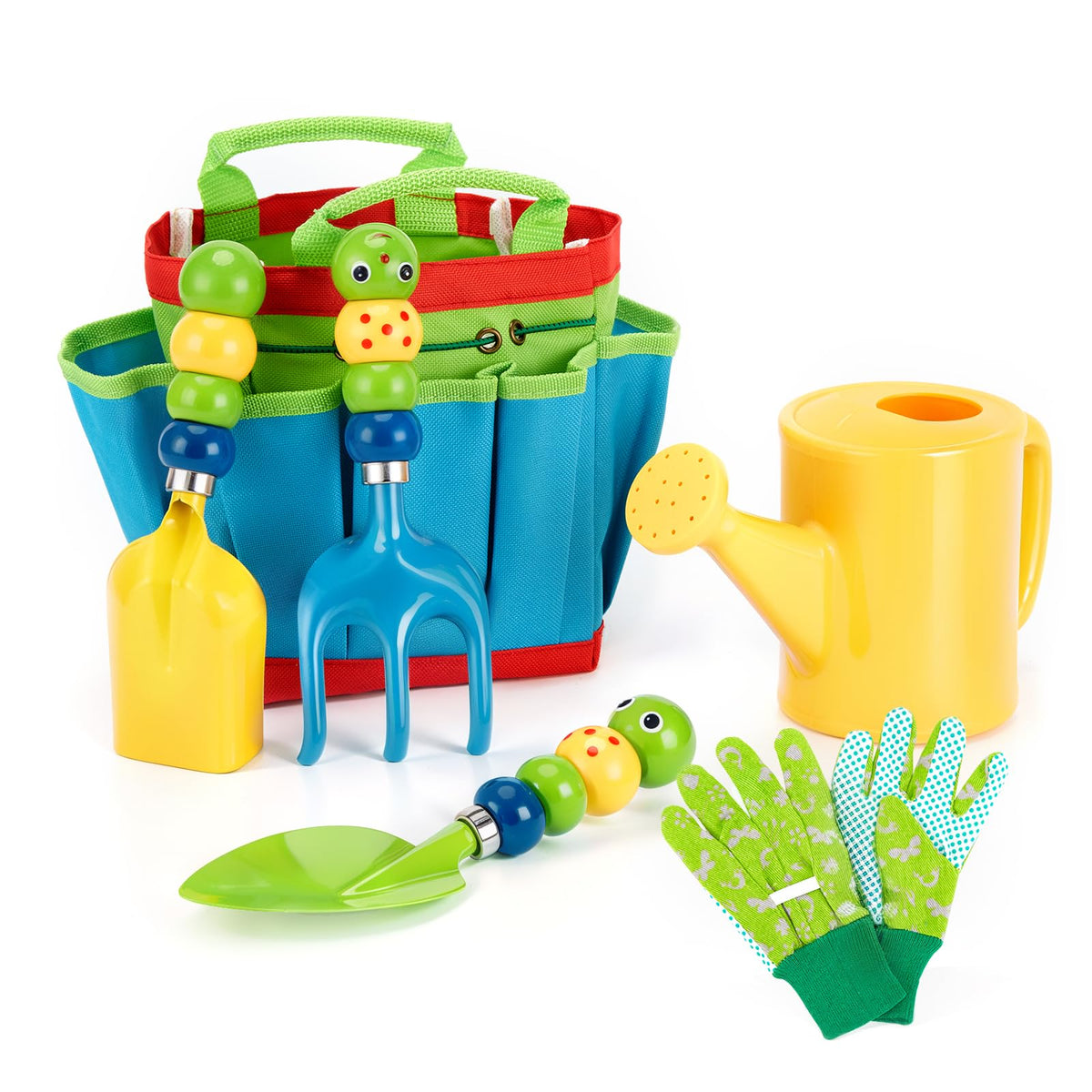 FITNATE Green Kids Garden Tools set watering can for outdoor play and early gardening skills.
