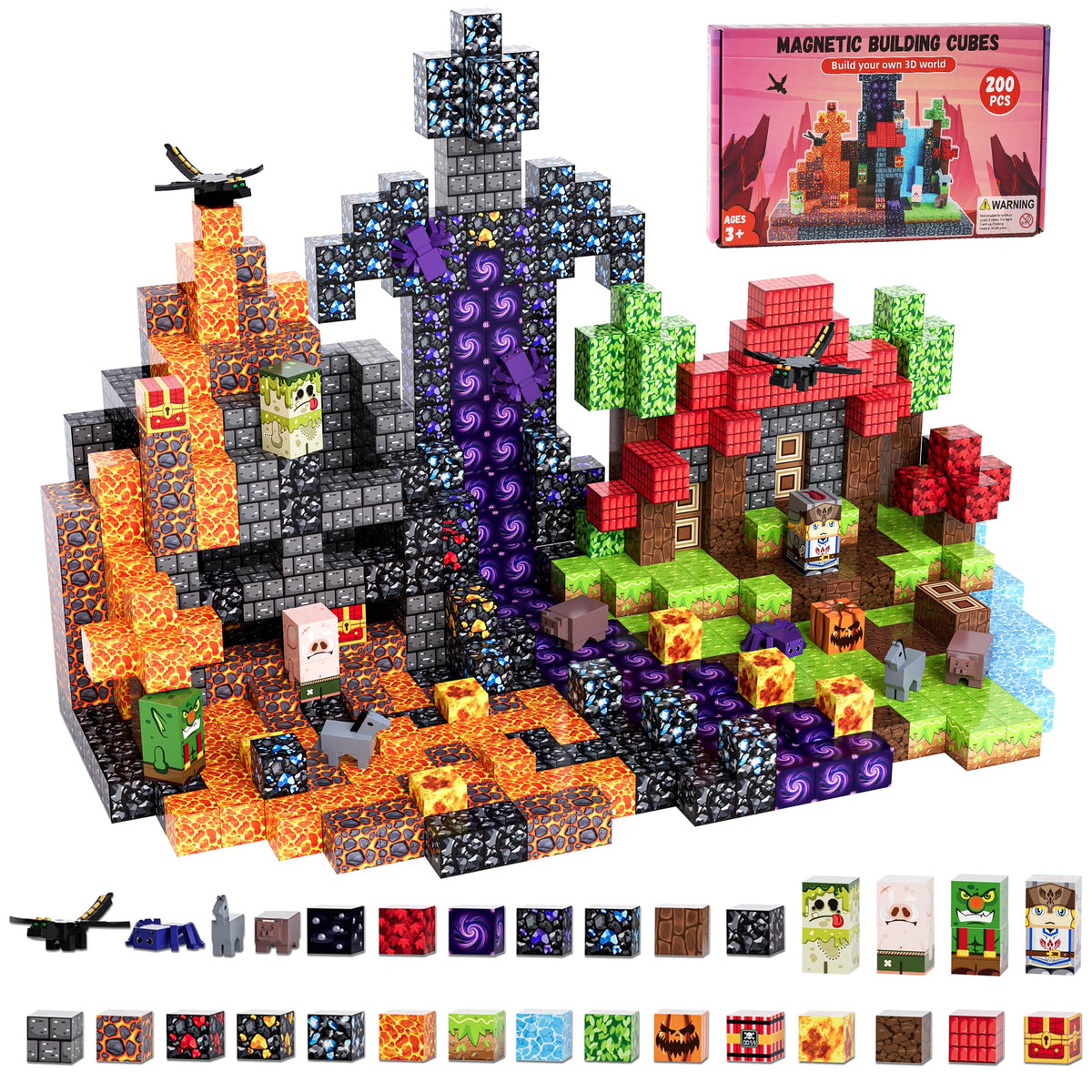 Fitrobust 200-piece magnetic blocks set for open-ended building fun.