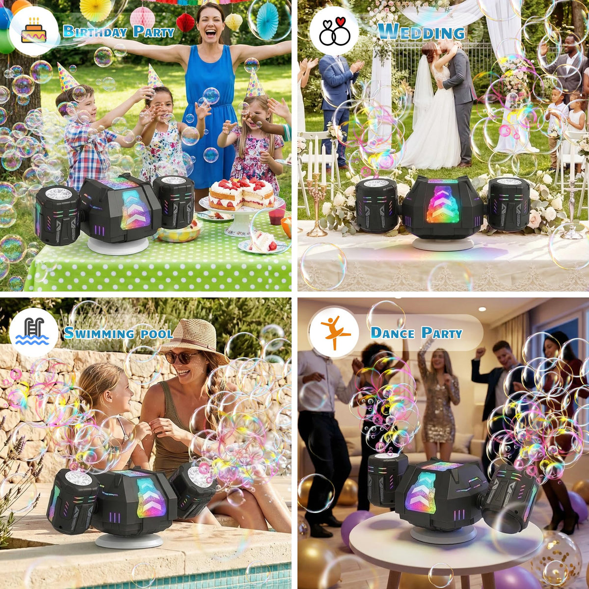Fitrobust bubble machine durable ABS construction for outdoors