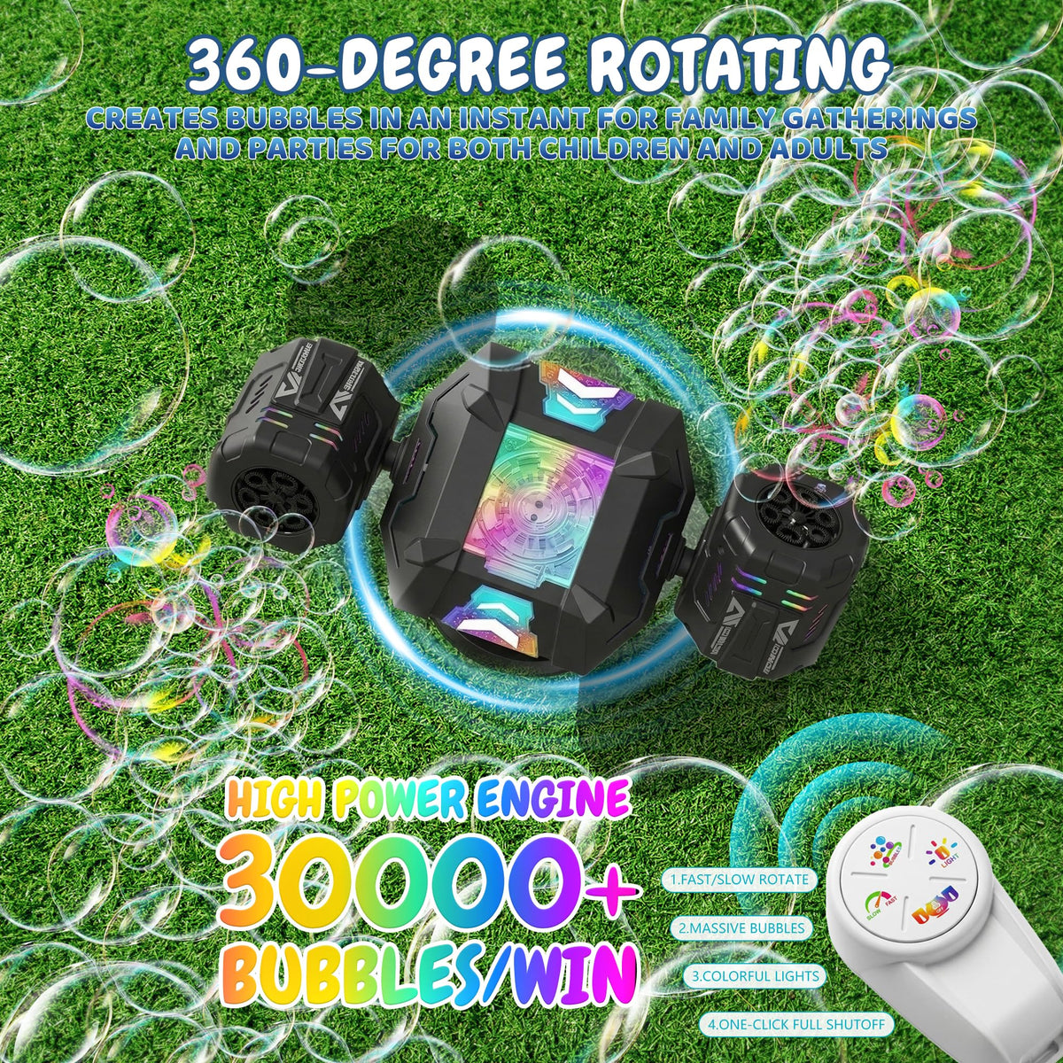 Fitrobust bubble machine remote control for easy operation from afar