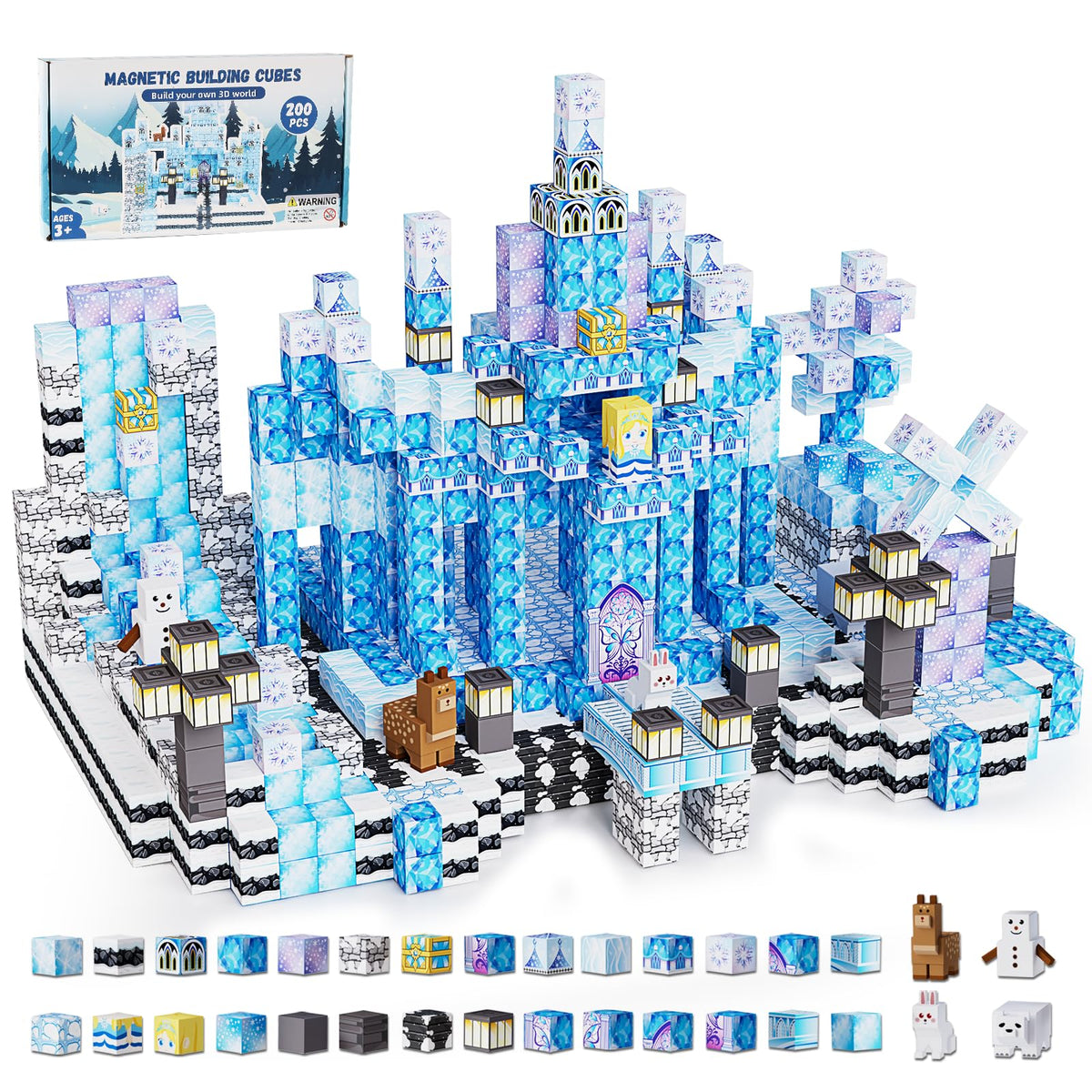 Fitrobust forest-theme magnetic cubes for creative building and problem solving