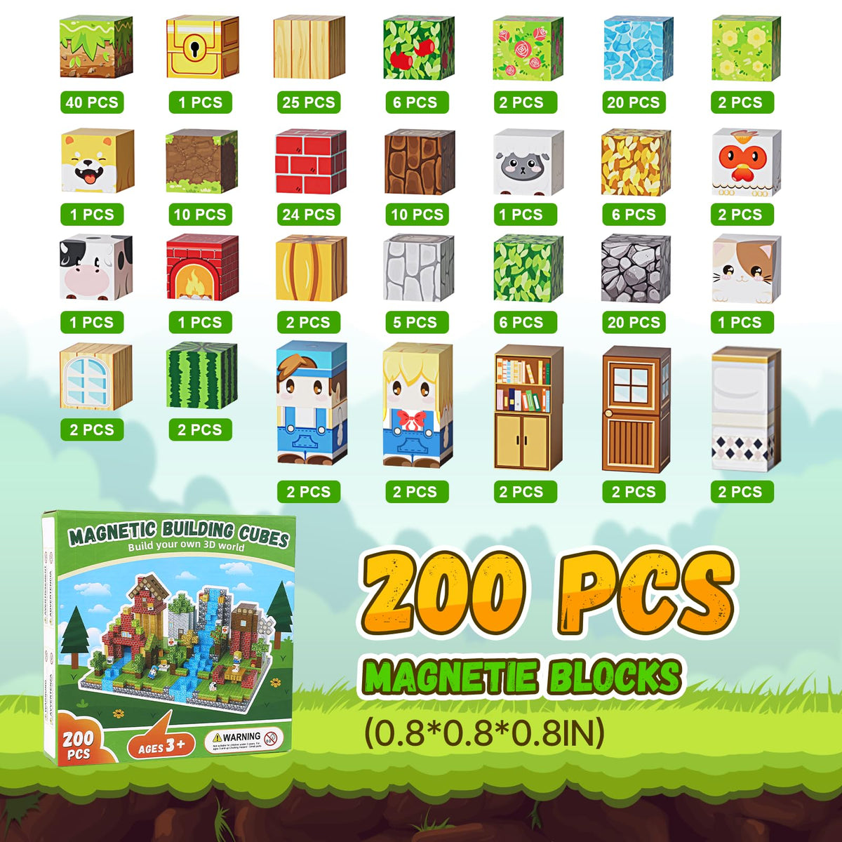 Fitrobust three characters magnetic blocks spark storytelling and cooperative building.