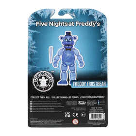 Five Nights at Freddy's Freddy Frostbear 5-inch figure on shelf shows exclusive Funko design.