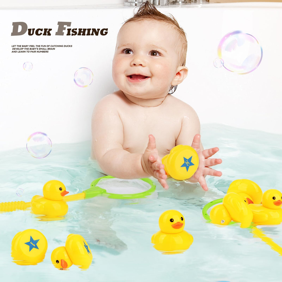 FIVEDAOGANG Duck Matching Game bath time play encourages imaginative, safe water fun