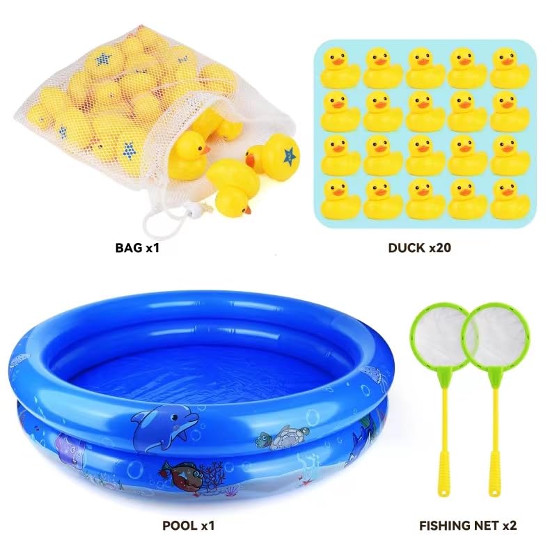 FIVEDAOGANG Duck Matching Game storage bag keeps ducks and nets tidy after play