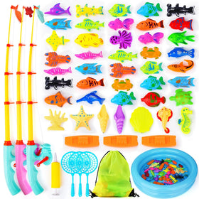 FIVEDAOGANG magnetic fishing game 45pc, vibrant fishes, boosts fine motor skills.