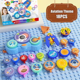 Fivoro STEM gears manual spin demo highlights hands-on learning and fine motor skills.