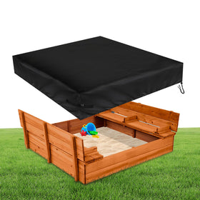 Fizentia sandbox cover fitting 50x50 sandboxes keeps play area dry.
