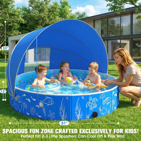 FizZeal 51-inch Kiddie Pool side view - spacious splash area for 2-3 kids.