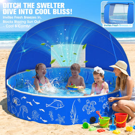 FizZeal Foldable Baby Pool Portable - easy transport for beach or backyard.