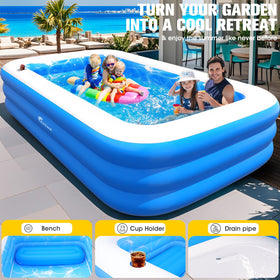 FizZeal inflatable pool thick PVC walls for durability