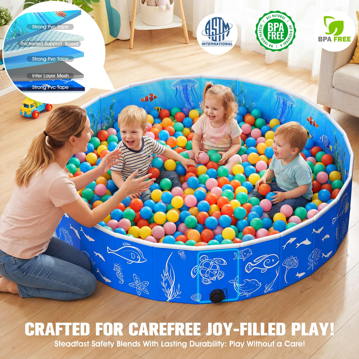 FizZeal Thick Triple-Layer Plastic - durable frame for safe splashing.
