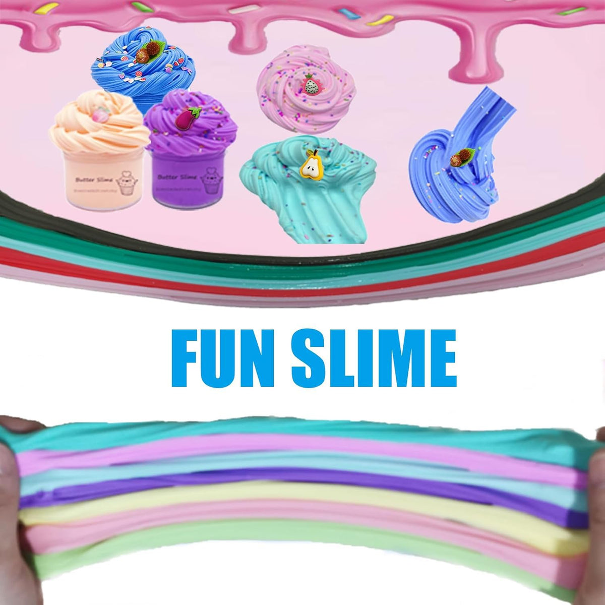 FJAZUFSA butter slime toppings display shows variety for art