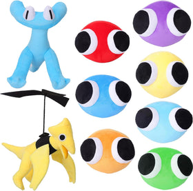 FJFFJF rainbow plush toys nine-piece set, vibrant hugs for kids.