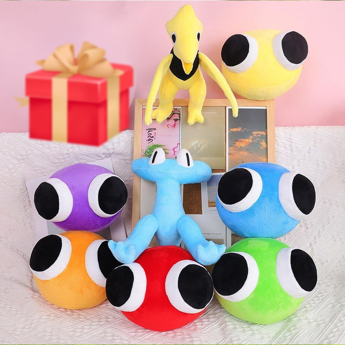 FJFFJF rainbow plush washable material for easy care.