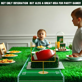 Fjoron football field-pattern decoration elevates sports event ambiance