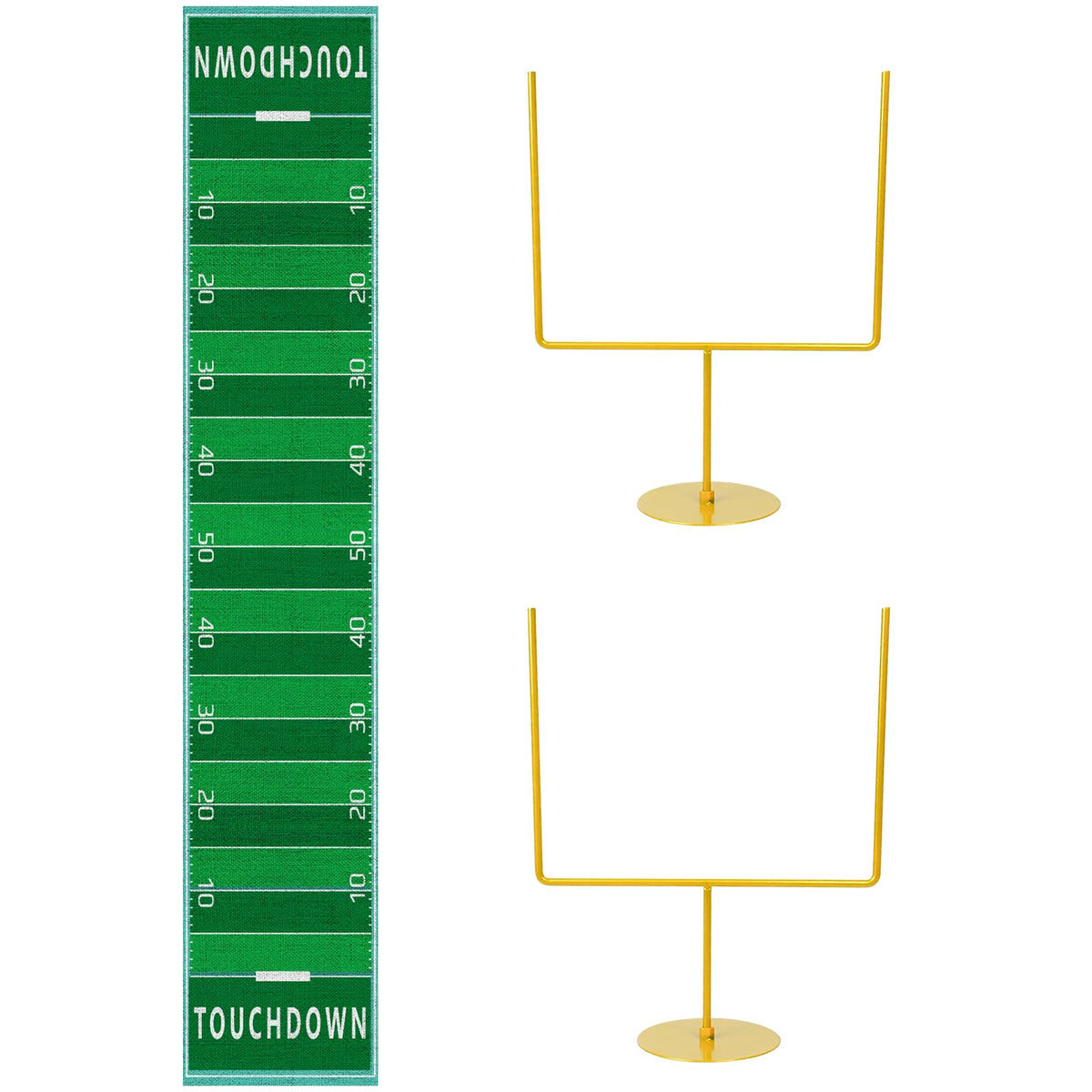 Fjoron football table runner with green field design enhances party tables