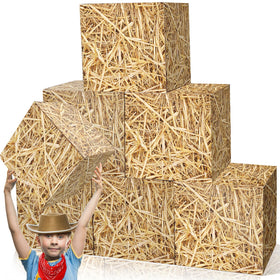 Fjoron hay bales boxes provide a rustic candy display for Western parties.