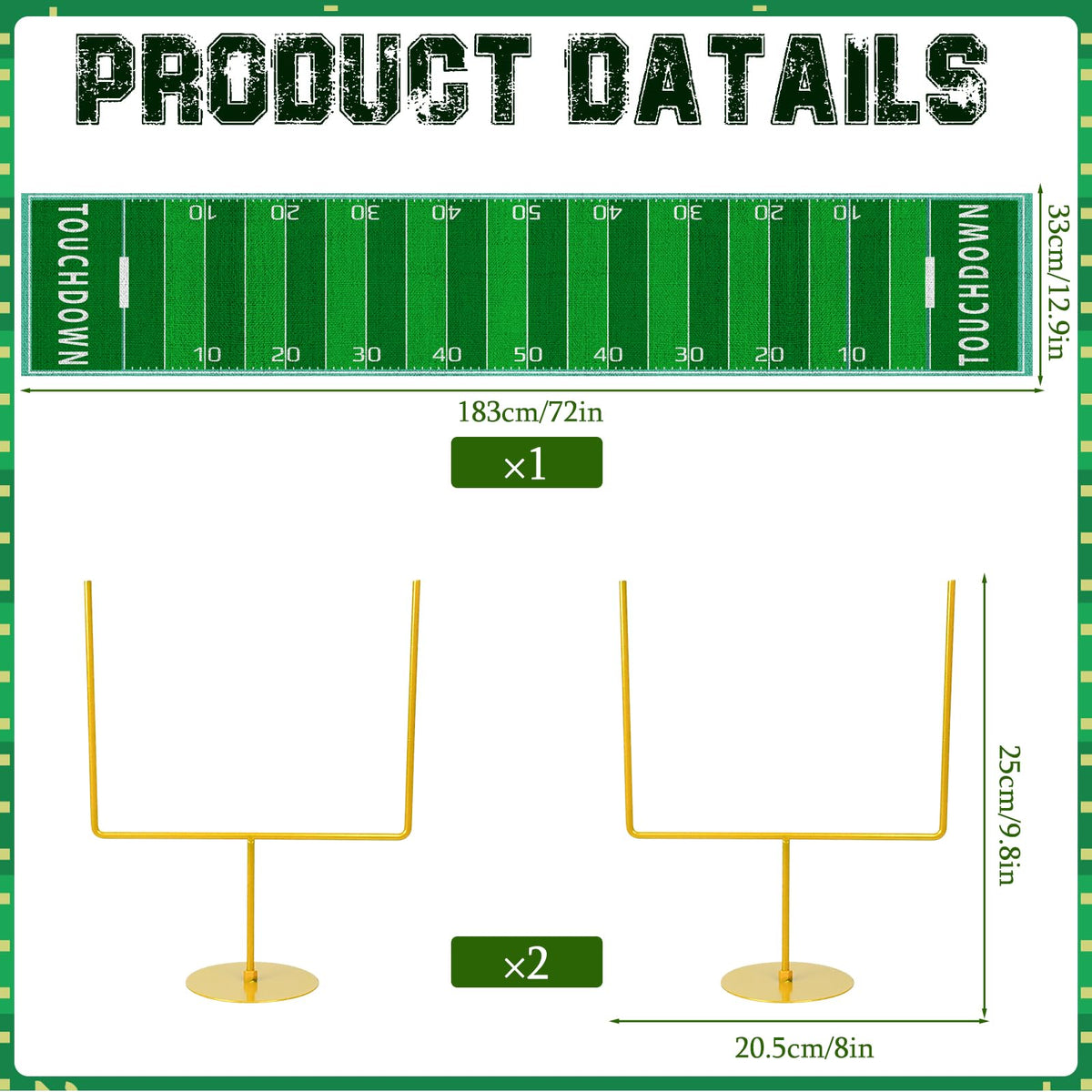 Fjoron metal football goal post decor adds durable stadium flair