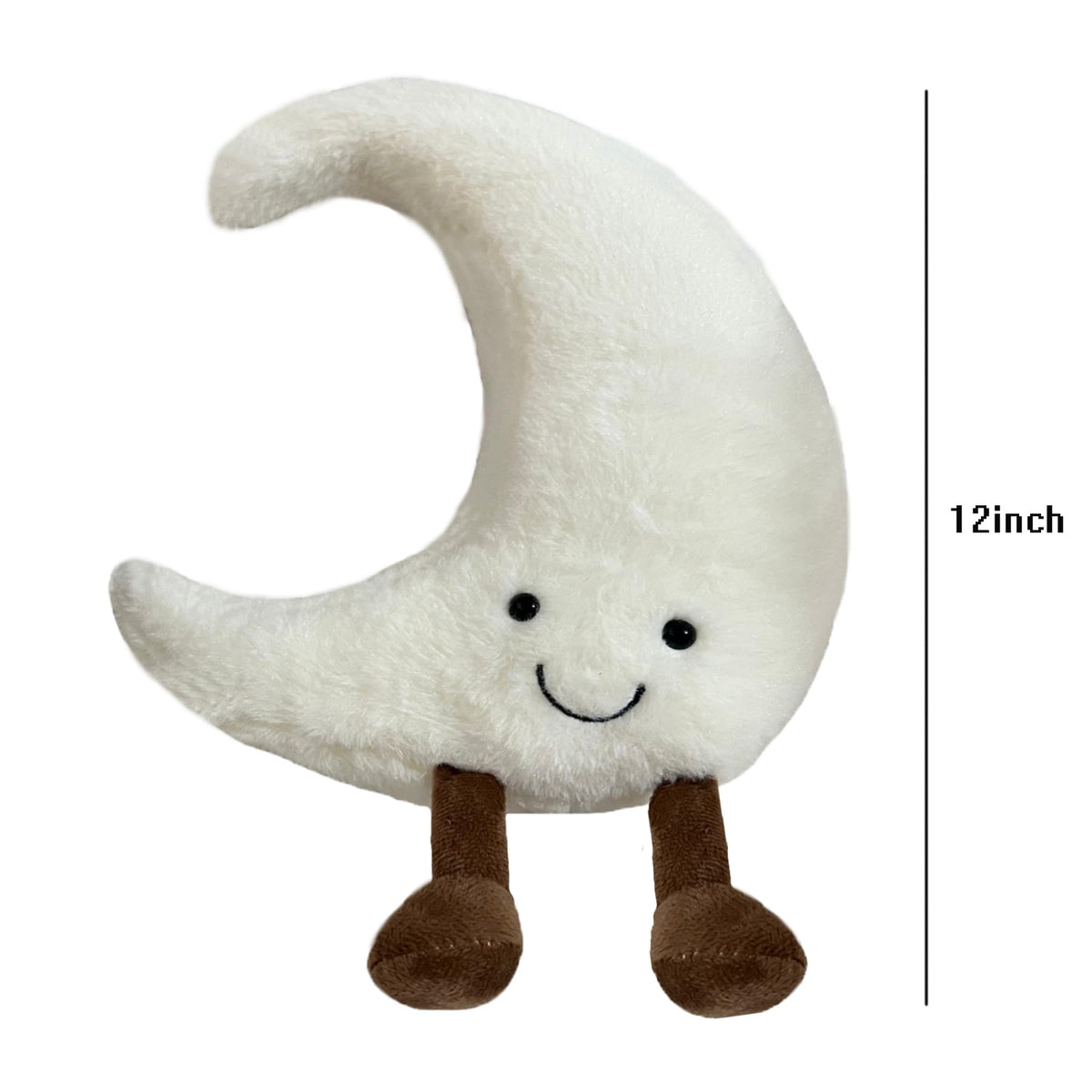 FJQZHA New Moon Sun plush toy with 3D eyes and mouth inviting hugs